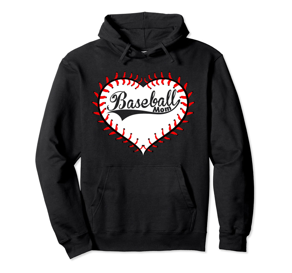 Baseball Mom Swoosh Stitched Heart Hoodie - Custom Art Print Unisex - T-Shirt, Sweatshirt, Hoodie