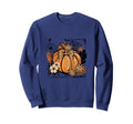 Boho Pumpkin Bow Floral Fall Sweatshirt - Novelty Apparel Men Women - T-Shirt, Sweatshirt, Hoodie