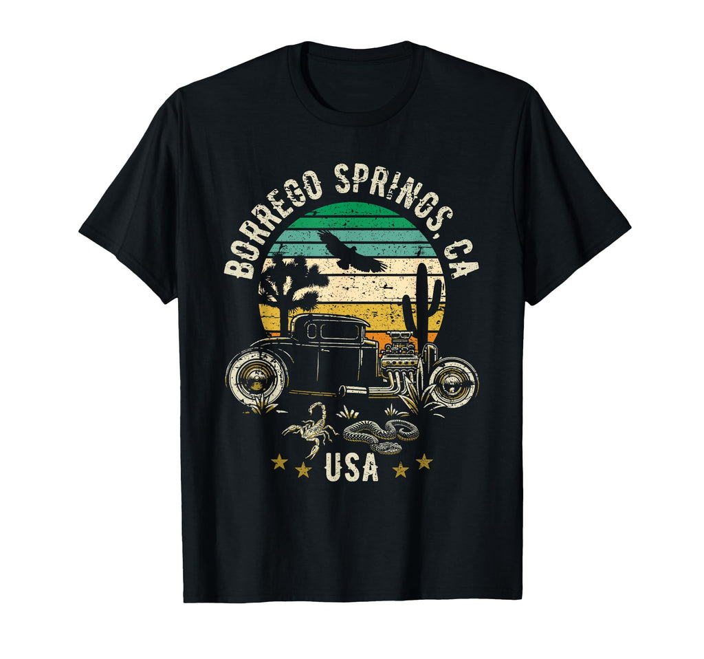 Borrego Springs California Usa Hotrod Sunset T-Shirt - Graphic Print Unisex - T-Shirt, Sweatshirt, Hoodie