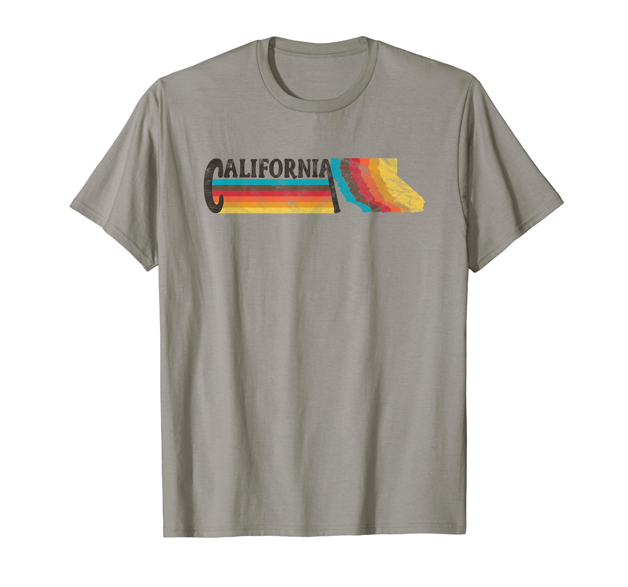 70S 80S California Rainbow Silhouette T-Shirt - Trendy Graphic for Adults - T-Shirt, Sweatshirt, Hoodie