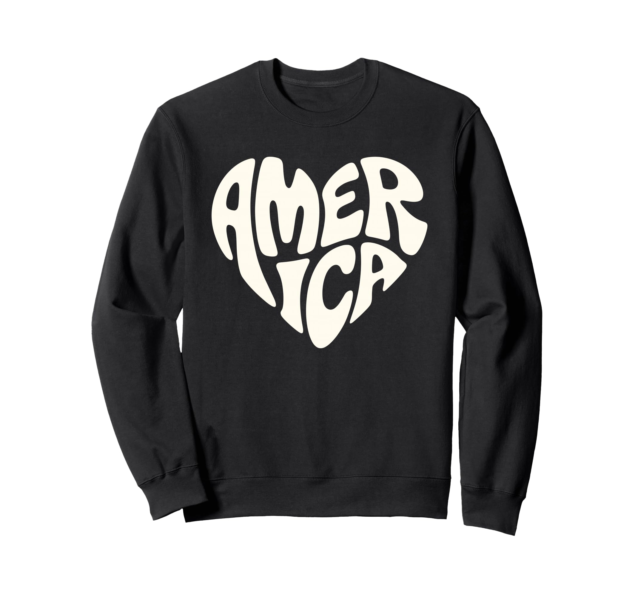 America Bubble Letters Patriotic Sweatshirt - Novelty Apparel Men Women - T-Shirt, Sweatshirt, Hoodie