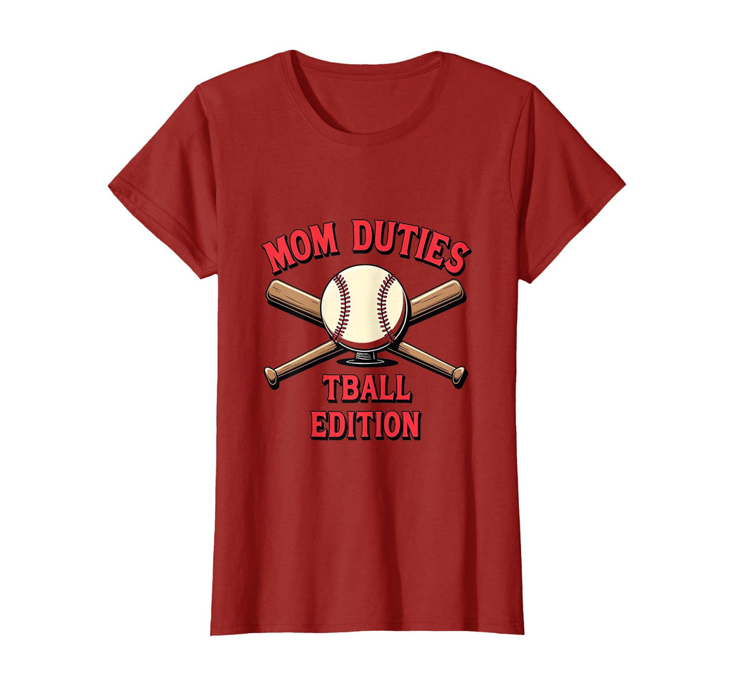 Mom Duties Tball Baseball Parent T-Shirt - Aesthetic Graphic for Adults - T-Shirt, Sweatshirt, Hoodie
