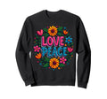 60S 70S Flower Power Groovy Love Sweatshirt - Minimalist Print Unisex - T-Shirt, Sweatshirt, Hoodie