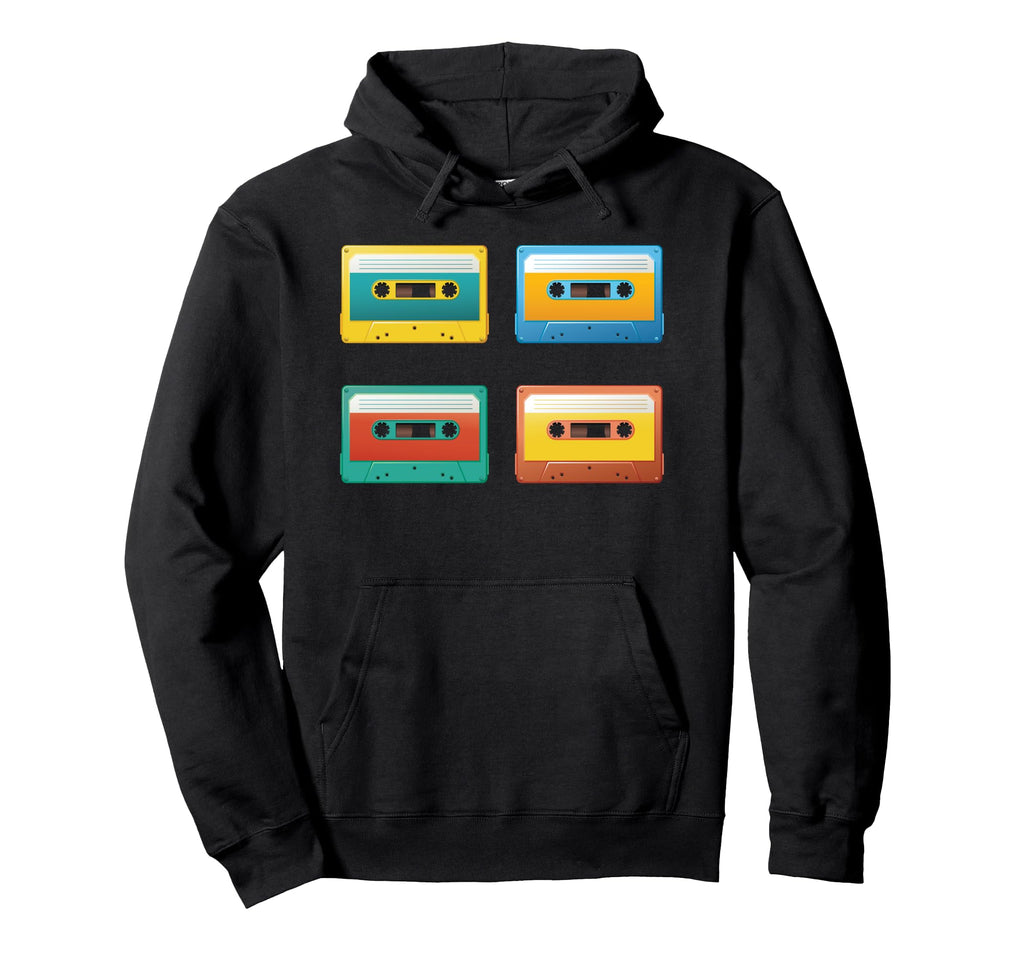 Colorful Cassette Tapes Hoodie - Novelty Apparel for Adults - T-Shirt, Sweatshirt, Hoodie
