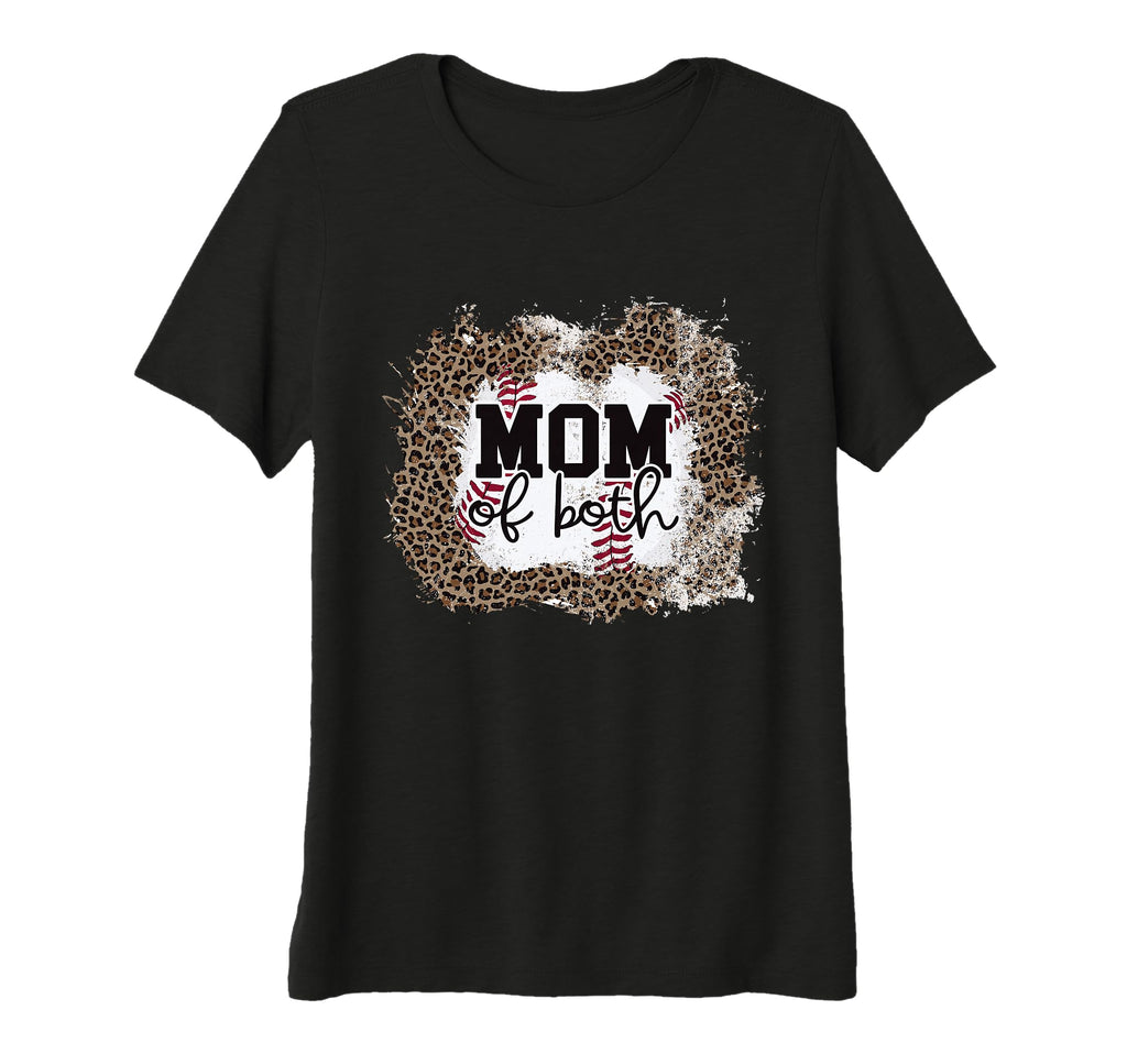 Womens Mom Both Softball Baseball Mama T-Shirt - Minimalist Print Unisex - T-Shirt, Sweatshirt, Hoodie