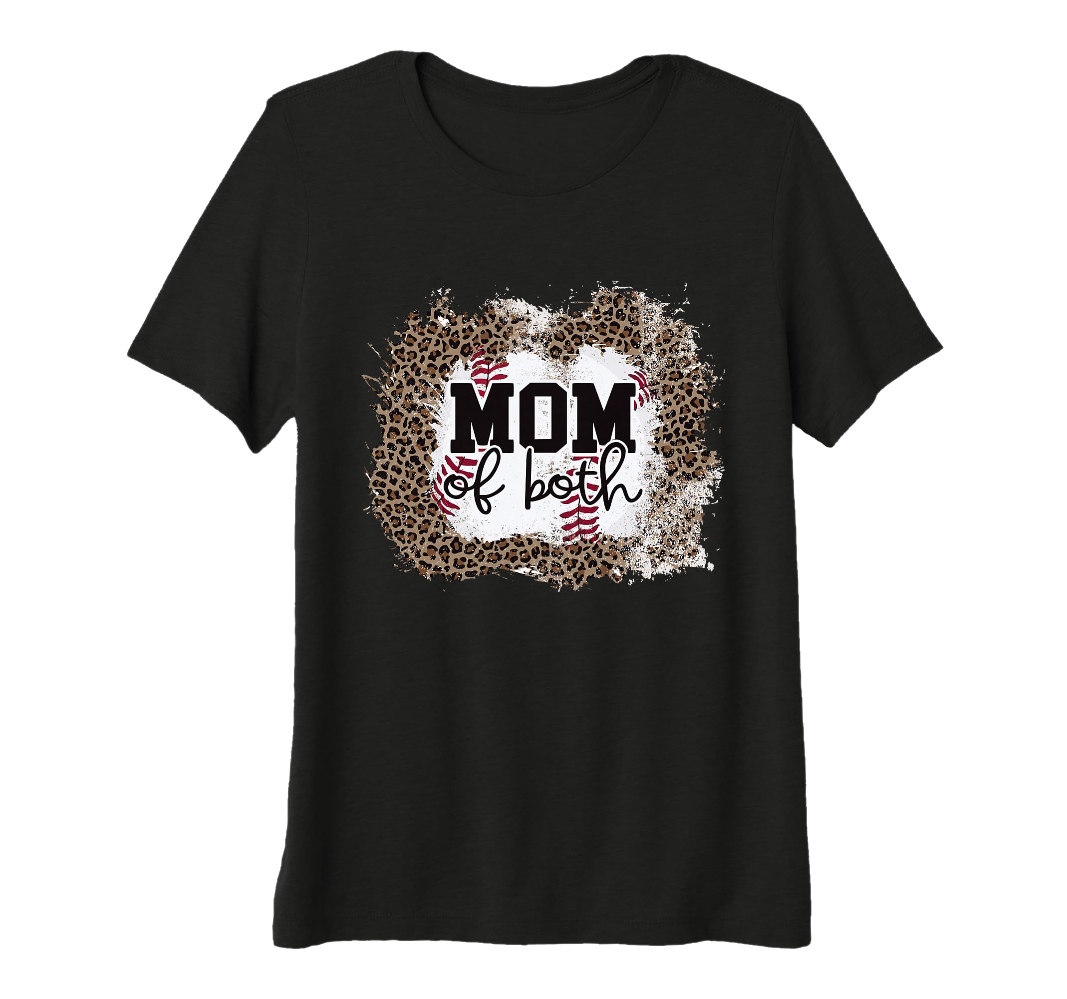 Womens Mom Both Softball Baseball Mama T-Shirt - Minimalist Print Unisex - T-Shirt, Sweatshirt, Hoodie