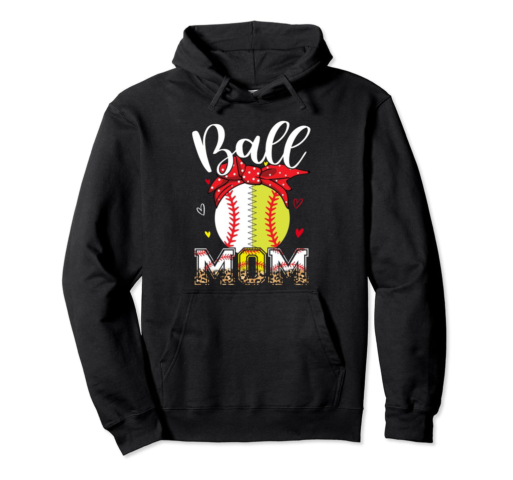 Ball Mom Softball Baseball Headband Hoodie - Aesthetic Graphic Men Women - T-Shirt, Sweatshirt, Hoodie