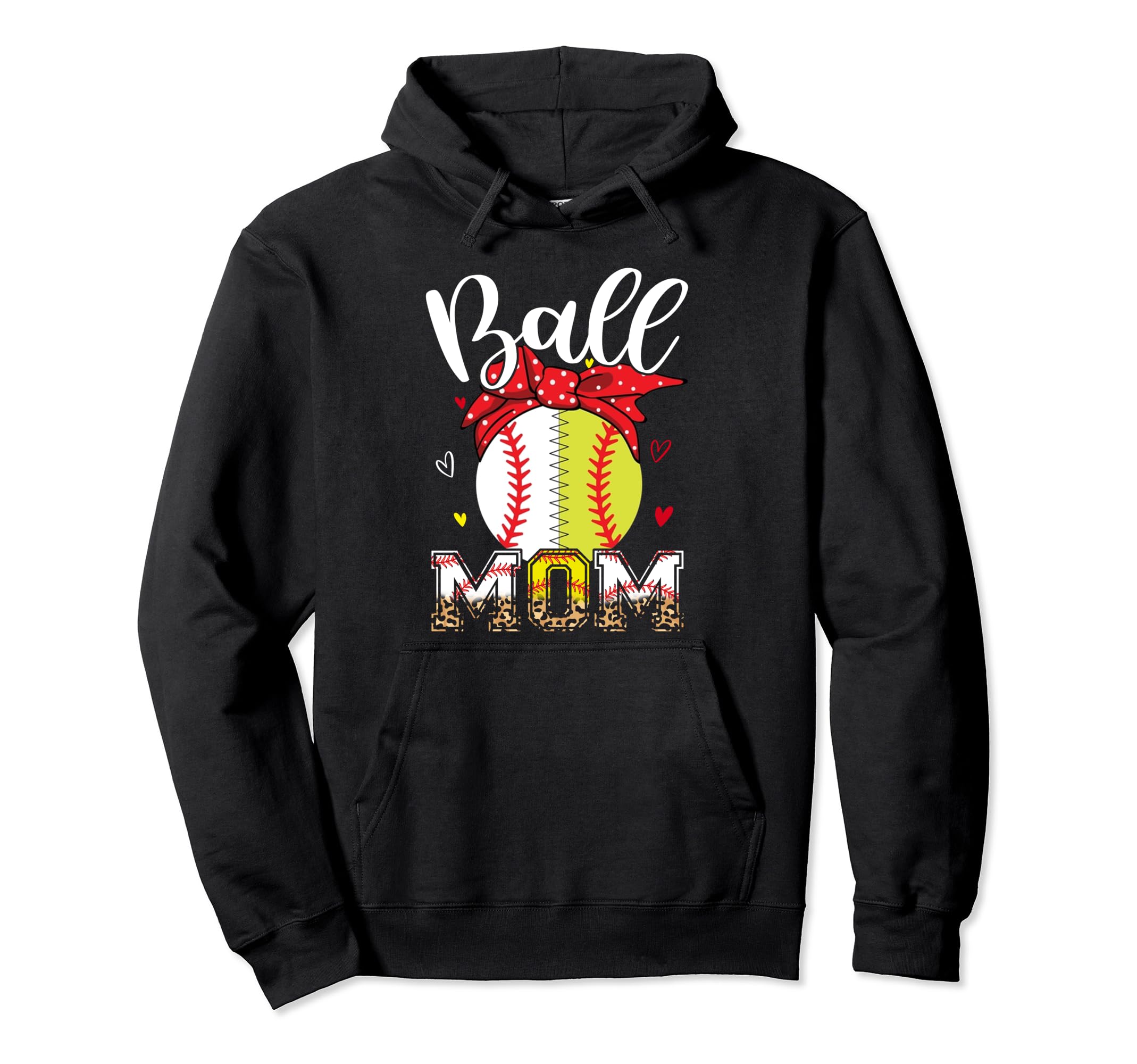 Ball Mom Softball Baseball Headband Hoodie - Aesthetic Graphic Men Women - T-Shirt, Sweatshirt, Hoodie