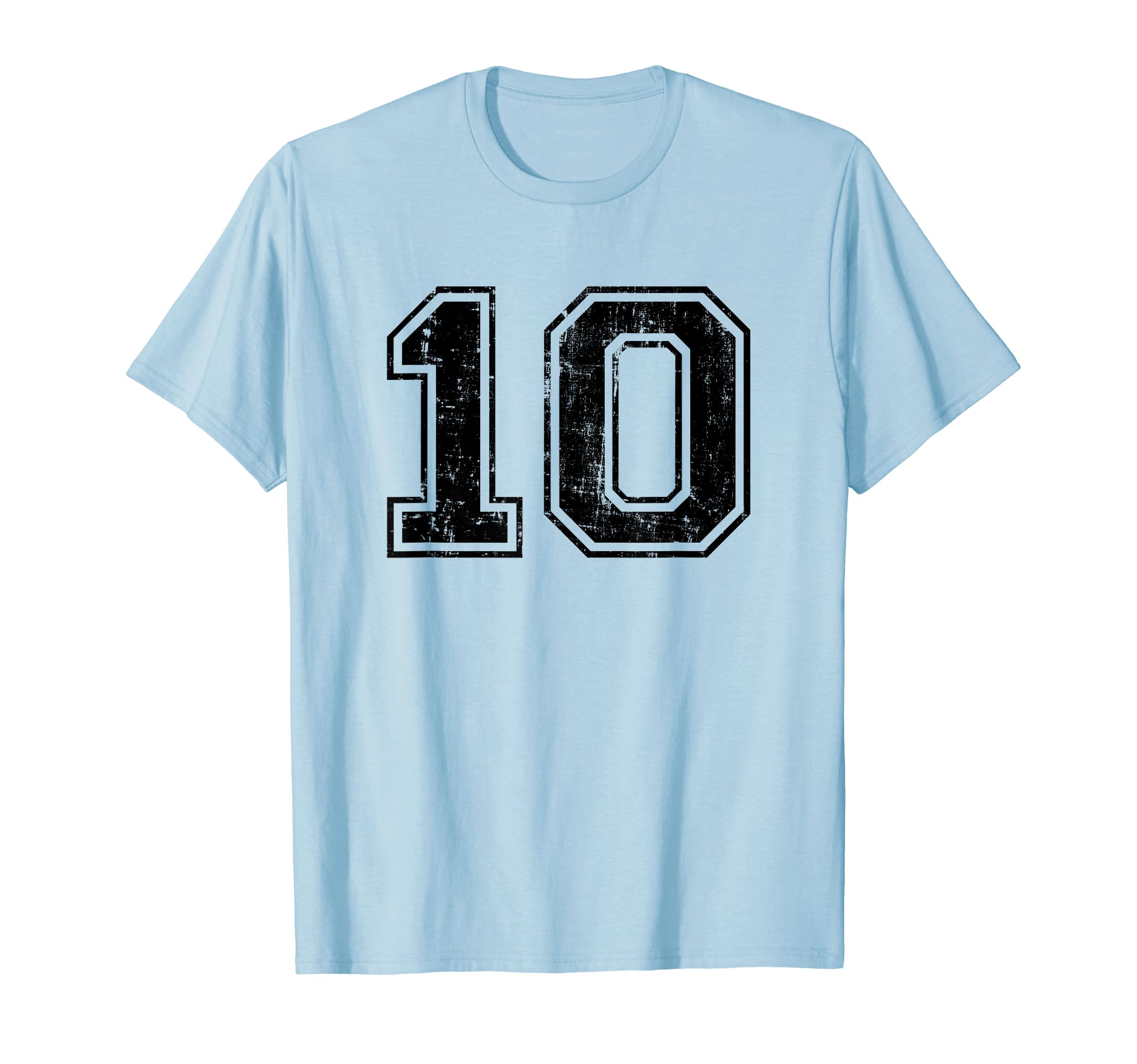 Number 10 Ten Varsity Distressed Sport T-Shirt - Custom Art Print Unisex - T-Shirt, Sweatshirt, Hoodie