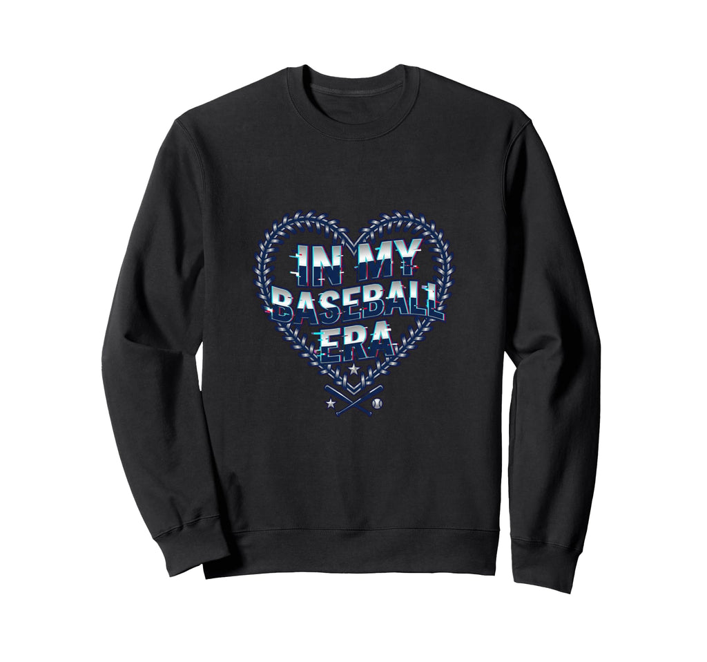 Baseball Era Heart Glitch Effect Sweatshirt - Minimalist Print Unisex - T-Shirt, Sweatshirt, Hoodie