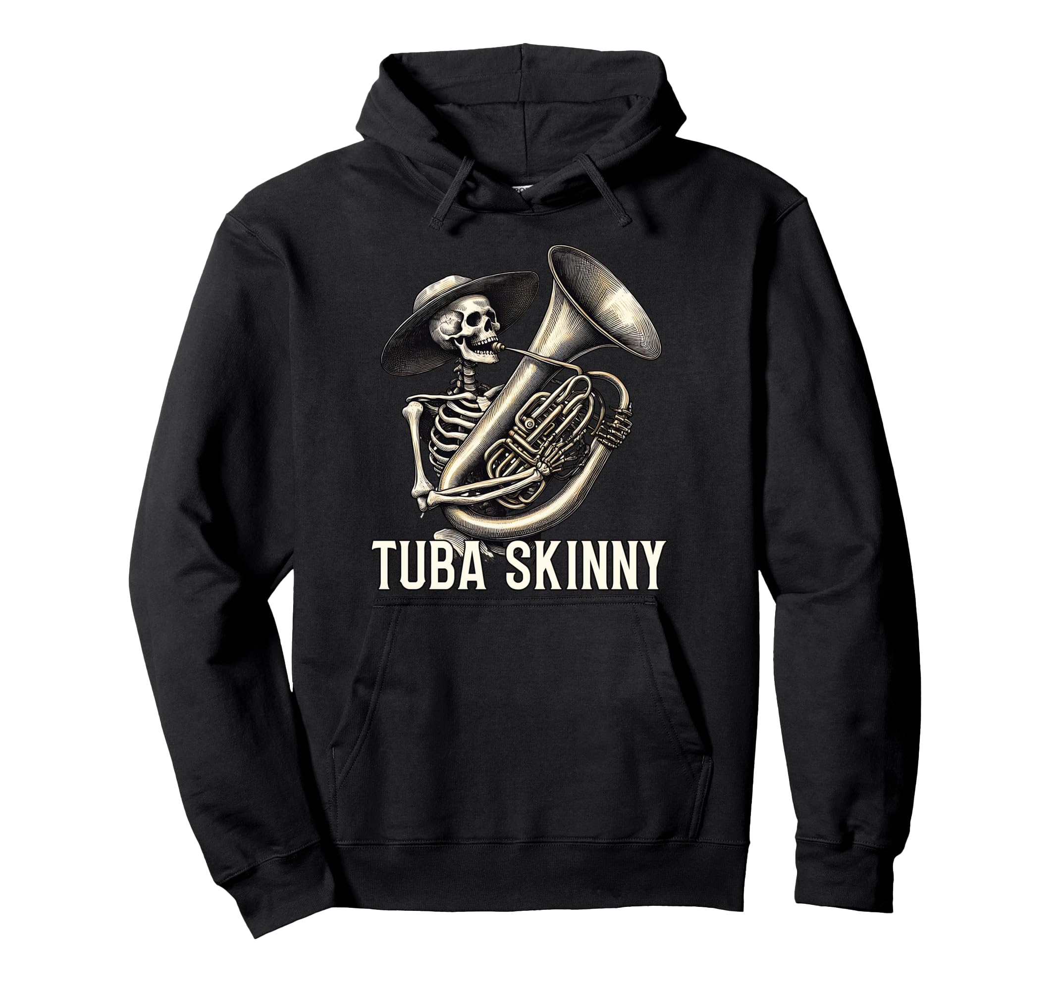 Tuba Skinny Skeleton Jazz Band Music Hoodie - Casual Everyday Wear Unisex - T-Shirt, Sweatshirt, Hoodie