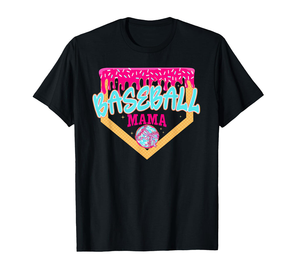Mama Baseball Season Happy Game Day Trendy T-Shirt - Trendy Graphic Unisex - T-Shirt, Sweatshirt, Hoodie