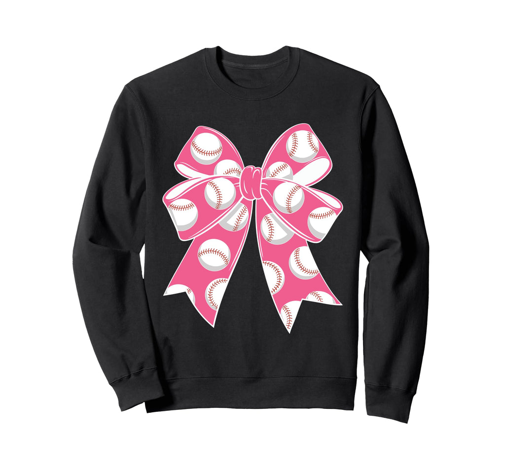 Baseball Coquette Bow Baseball Mom Mama Sweatshirt - Novelty Apparel Unisex - T-Shirt, Sweatshirt, Hoodie