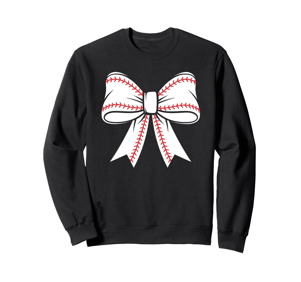 Baseball Coquette Bow Baseball Mom Mama Sweatshirt - Graphic Print Unisex - T-Shirt, Sweatshirt, Hoodie