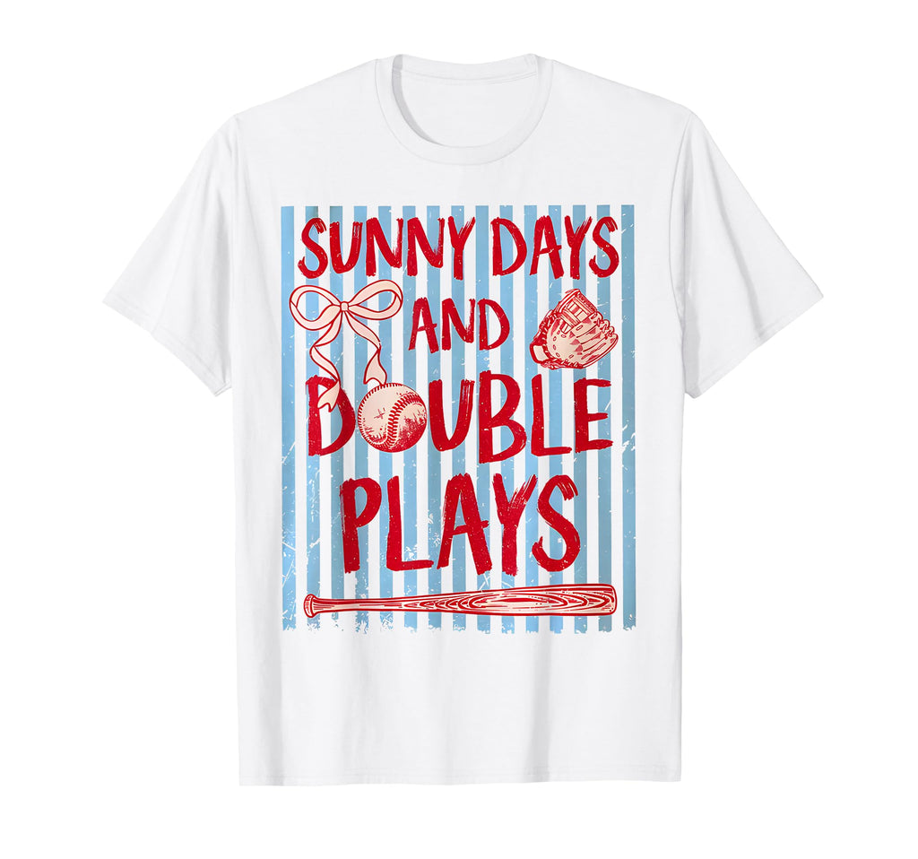 Coquette Sunny Days And Double Plays T-Shirt - Trendy Graphic Men Women - T-Shirt, Sweatshirt, Hoodie