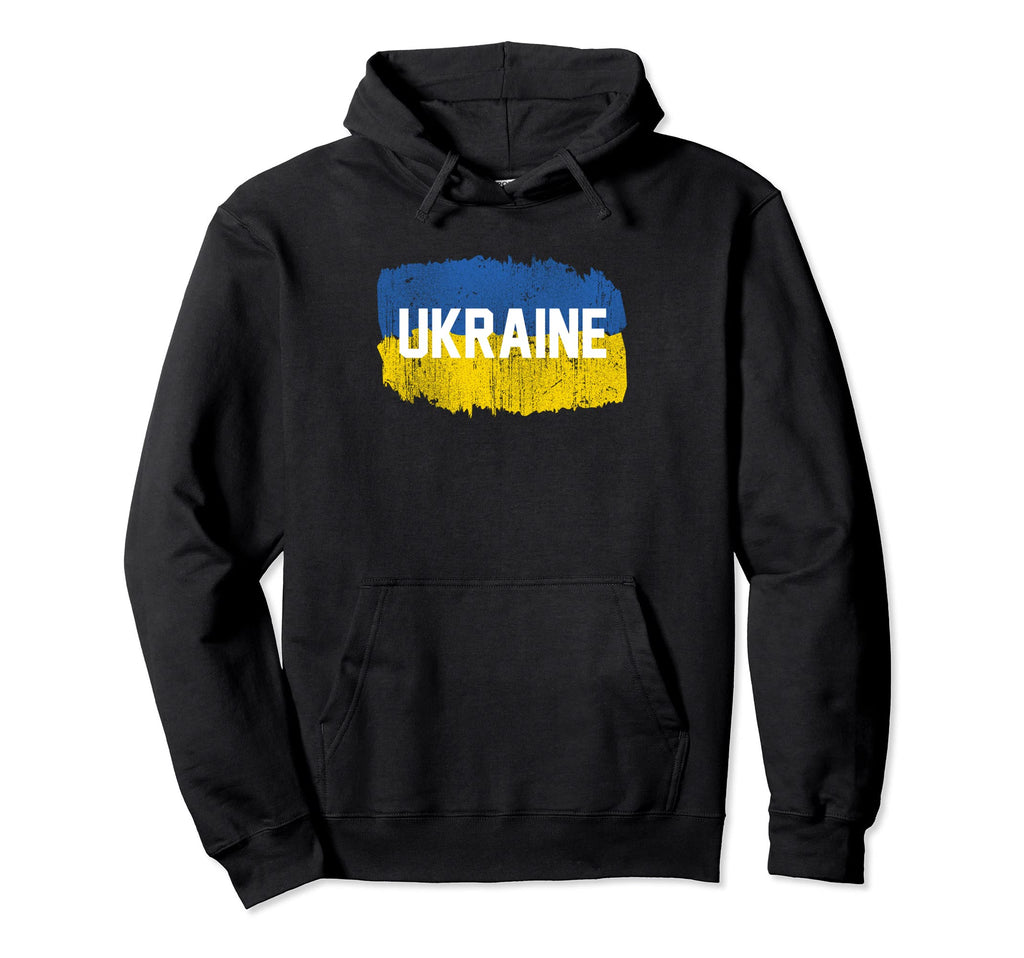 Ukrainian Flag Distressed Heritage Hoodie - Novelty Apparel Men Women - T-Shirt, Sweatshirt, Hoodie