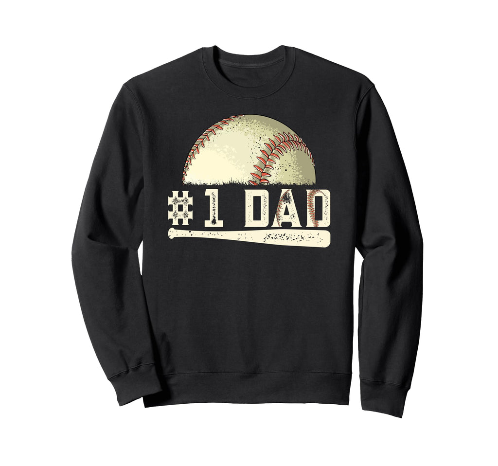 Number One Baseball Dad Sweatshirt - Casual Everyday Wear for Adults - T-Shirt, Sweatshirt, Hoodie