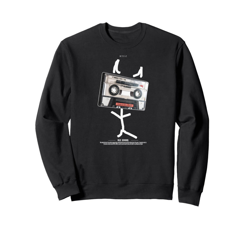 Old School Music Tape Mixtape Cassette Sweatshirt - Custom Art Print Unisex - T-Shirt, Sweatshirt, Hoodie