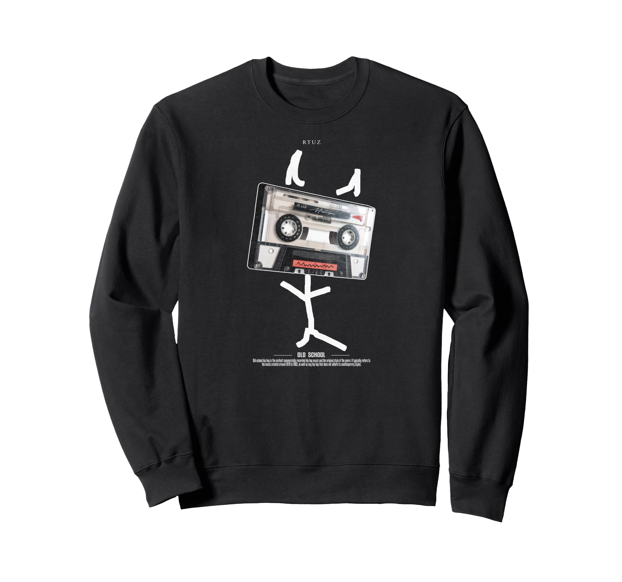 Old School Music Tape Mixtape Cassette Sweatshirt - Custom Art Print Unisex - T-Shirt, Sweatshirt, Hoodie