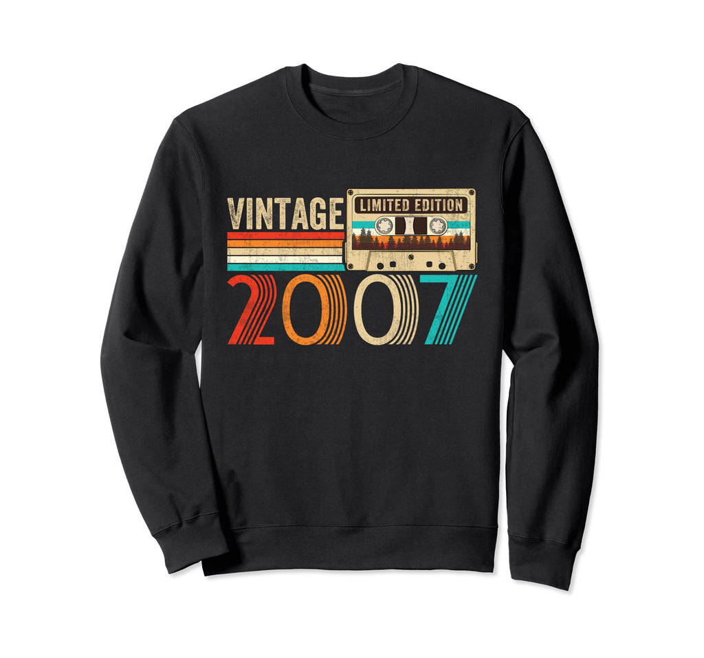 18 Year Old Born 2007 18Th Birthday Sweatshirt - Graphic Print Men Women - T-Shirt, Sweatshirt, Hoodie