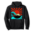 Vaporwave Aesthetic Japan Rising Sun Mt Fuji Hoodie - Trendy Graphic Unisex - T-Shirt, Sweatshirt, Hoodie