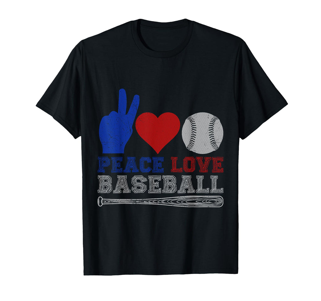 Peace Love Baseball T-Shirt - Novelty Apparel for Adults - T-Shirt, Sweatshirt, Hoodie