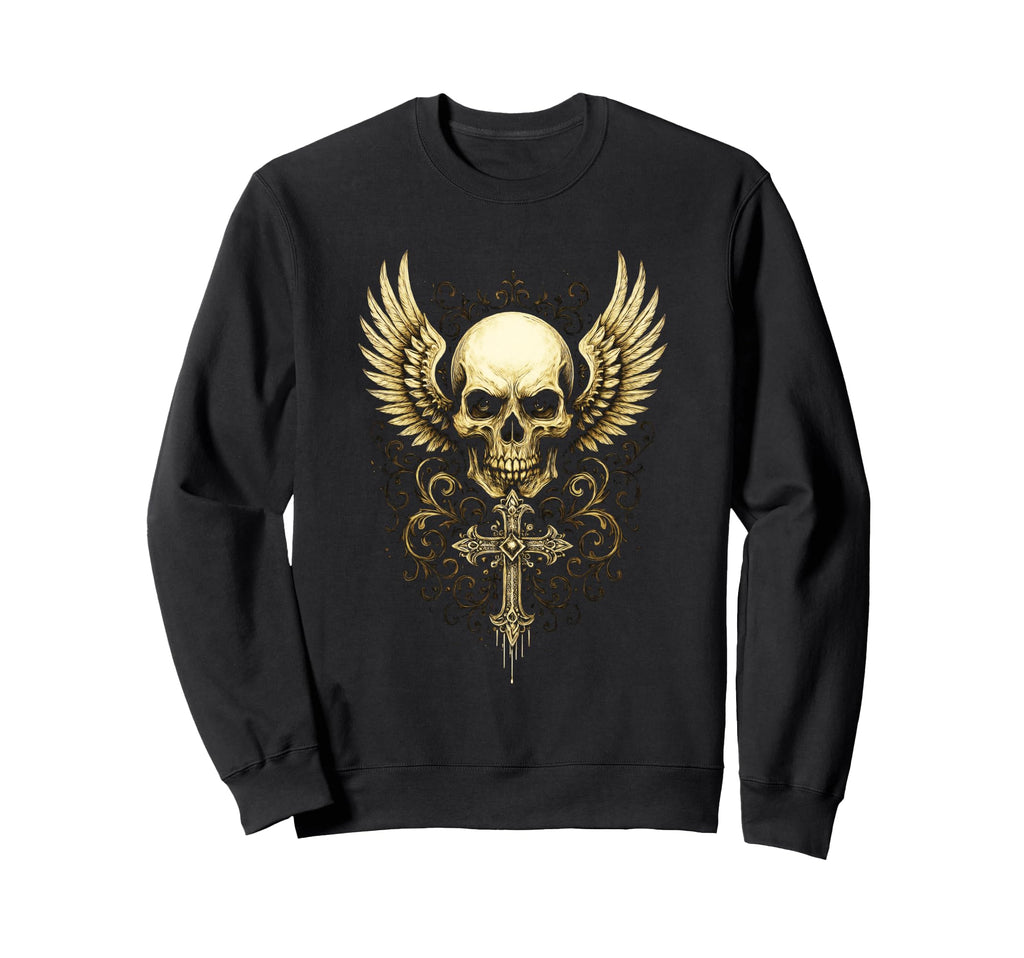 Skull Wings Gothic Y2K Aesthetic Sweatshirt - Trendy Graphic Unisex - T-Shirt, Sweatshirt, Hoodie