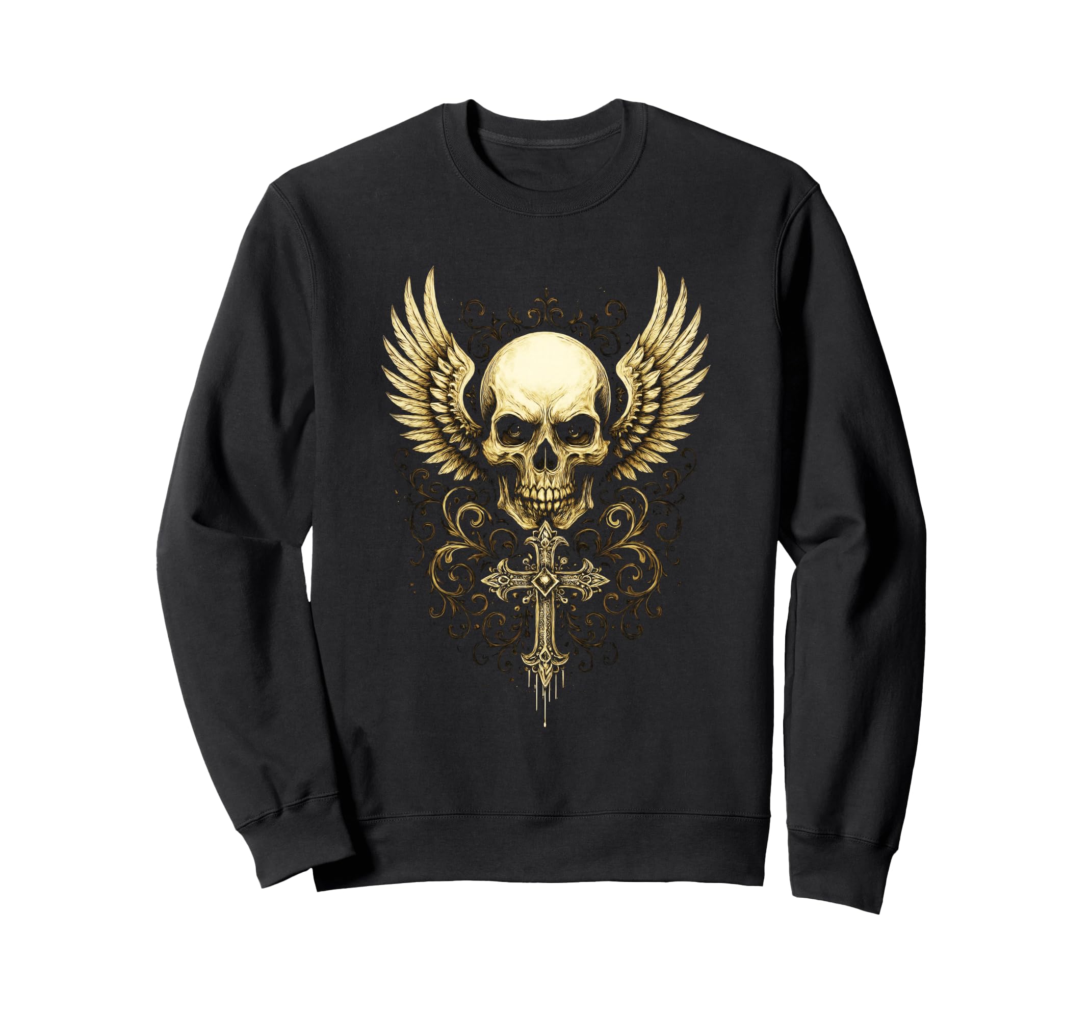 Skull Wings Gothic Y2K Aesthetic Sweatshirt - Trendy Graphic Unisex - T-Shirt, Sweatshirt, Hoodie