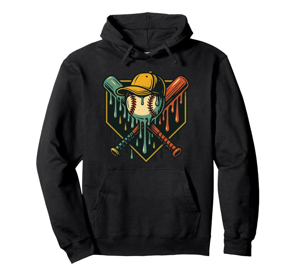 Baseball Drip Ice Cream Bat Home Hoodie - Casual Everyday Wear Men Women - T-Shirt, Sweatshirt, Hoodie