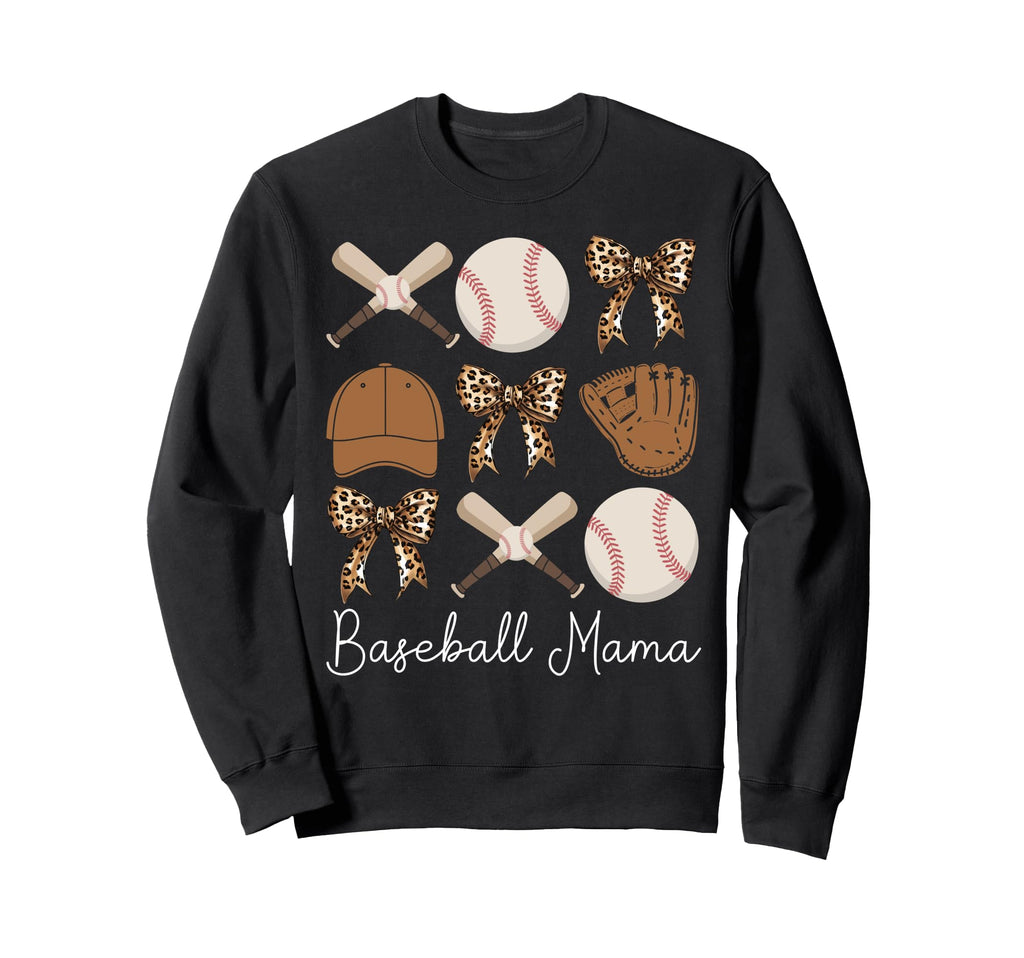 Baseball Mama Coquette Bow Baseball Sweatshirt - Custom Art Print Unisex - T-Shirt, Sweatshirt, Hoodie