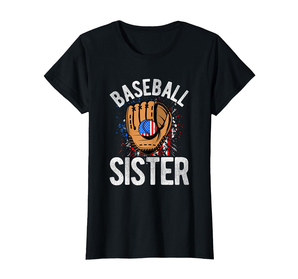 Baseball Sister American Flag T-Shirt - Custom Art Print Men Women - T-Shirt, Sweatshirt, Hoodie