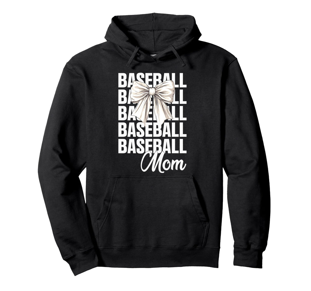 Baseball Mom Coquette Bow Baseball Lovers Hoodie - Graphic Print Men Women - T-Shirt, Sweatshirt, Hoodie