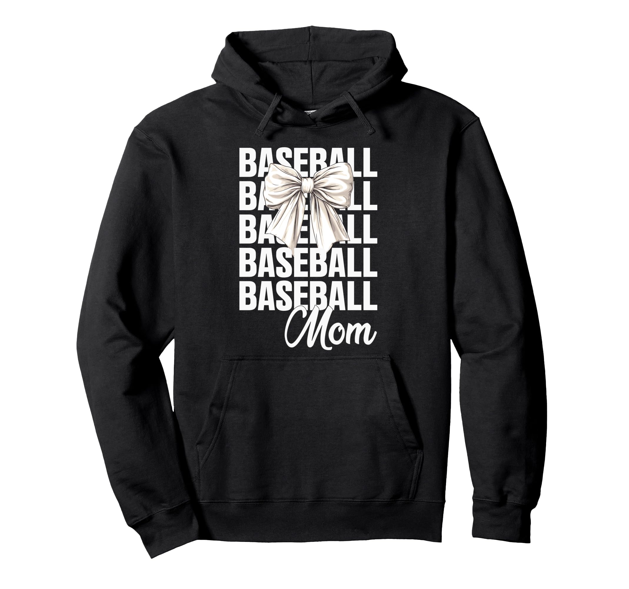 Baseball Mom Coquette Bow Baseball Lovers Hoodie - Graphic Print Men Women - T-Shirt, Sweatshirt, Hoodie