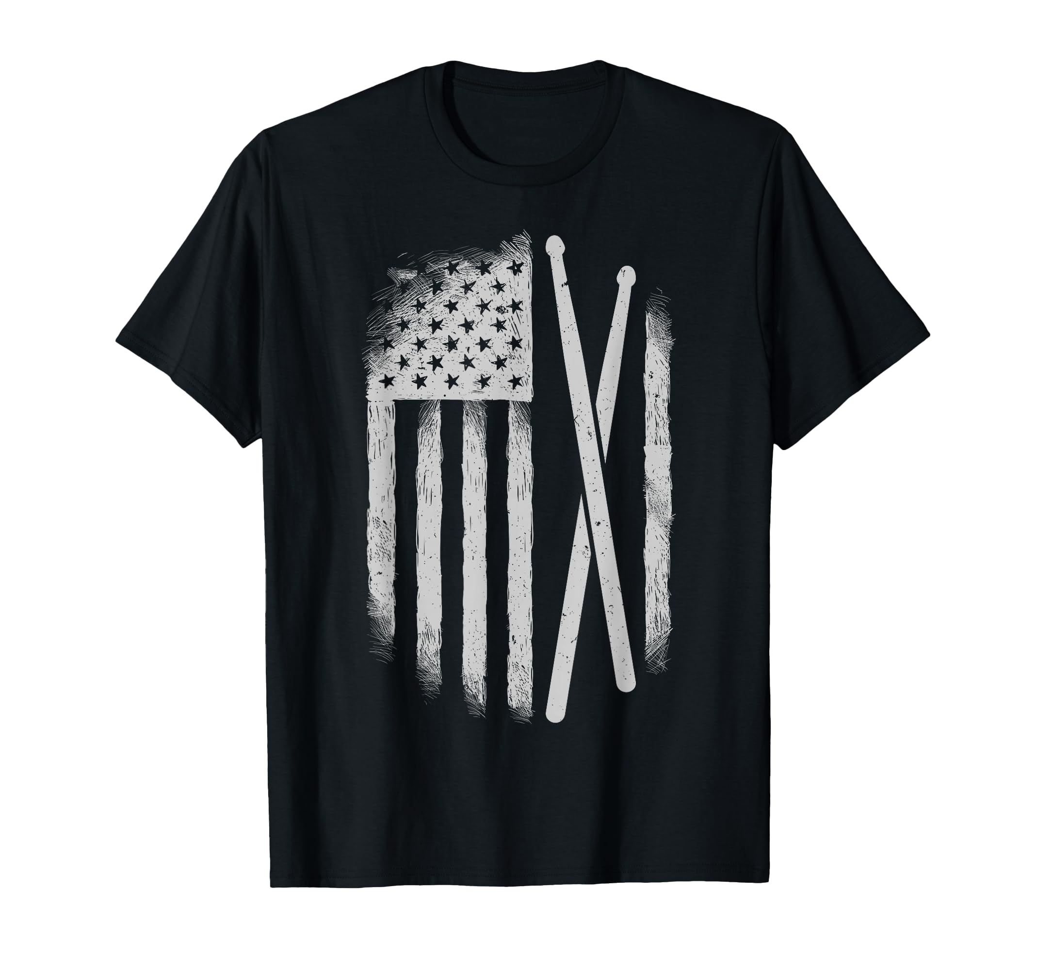 American Flag Drumsticks Usa T-Shirt - Casual Everyday Wear for Adults - T-Shirt, Sweatshirt, Hoodie