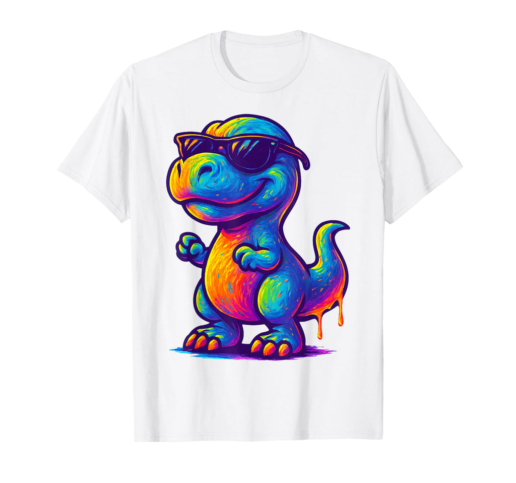 Colorful Neon Dinosaur Fun T-Shirt - Fun Novelty Design for Adults - T-Shirt, Sweatshirt, Hoodie