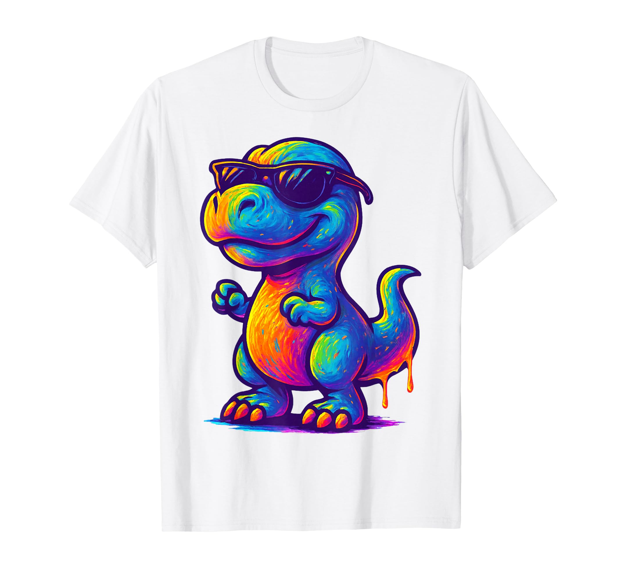 Colorful Neon Dinosaur Fun T-Shirt - Fun Novelty Design for Adults - T-Shirt, Sweatshirt, Hoodie