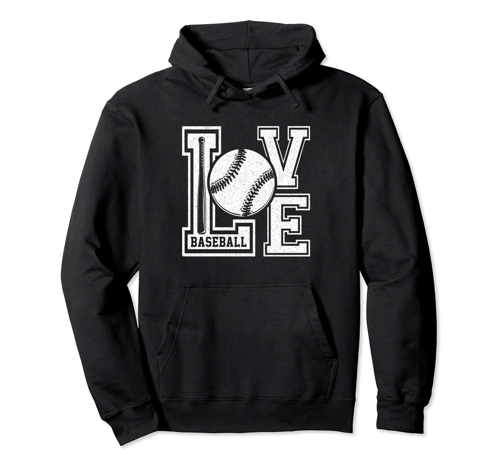 Love Baseball Funny Mom Dad Son Hoodie - Casual Everyday Wear for Adults - T-Shirt, Sweatshirt, Hoodie