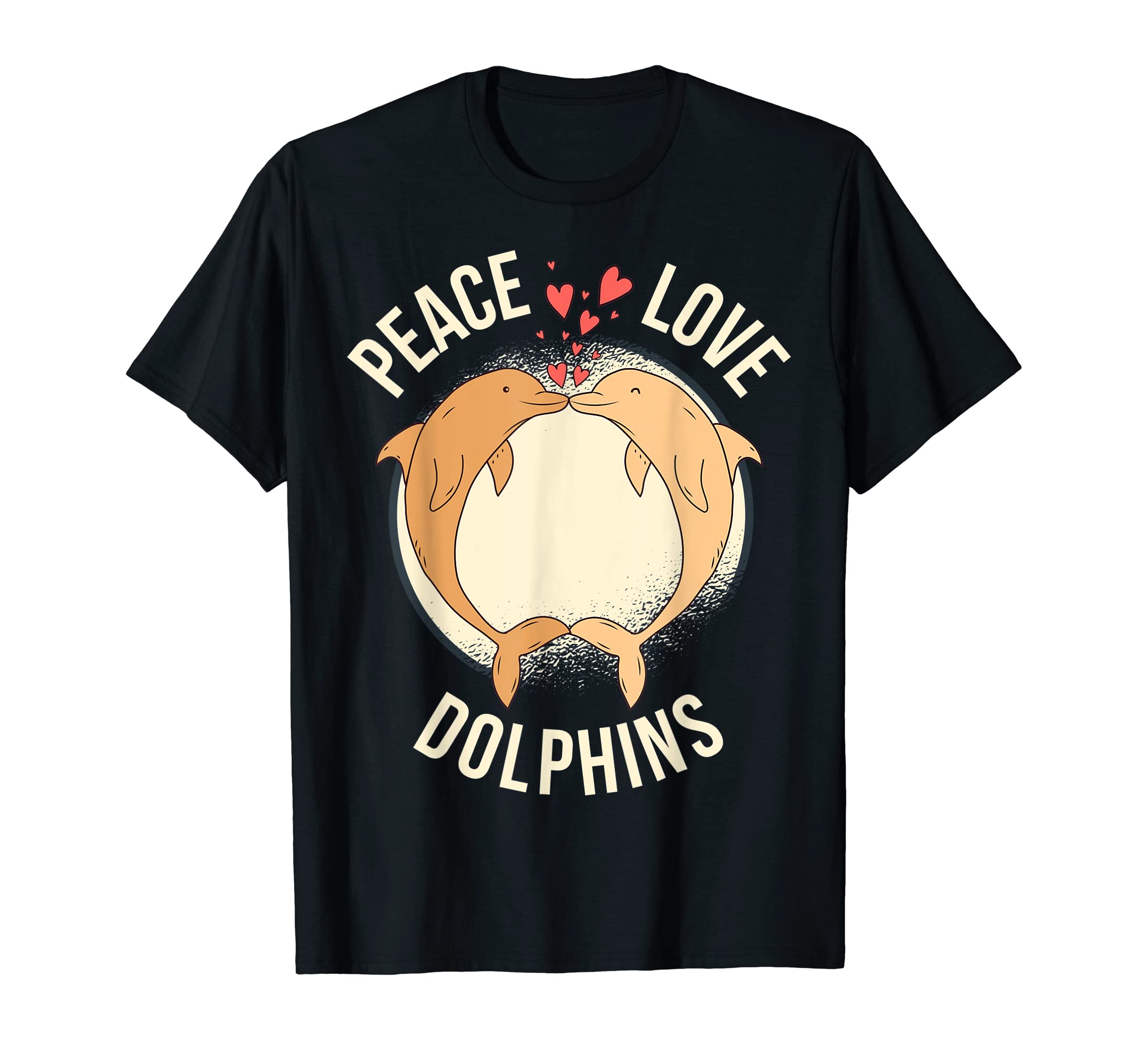 Peace Love Dolphins T-Shirt - Minimalist Print for Adults - T-Shirt, Sweatshirt, Hoodie