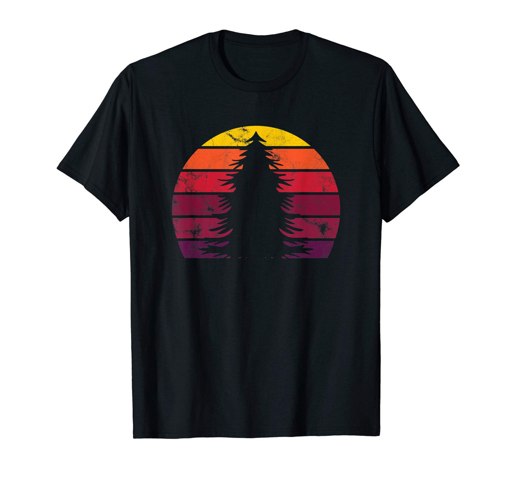 Pine Tree Silhouette Sunset Distressed T-Shirt - Trendy Graphic Unisex - T-Shirt, Sweatshirt, Hoodie