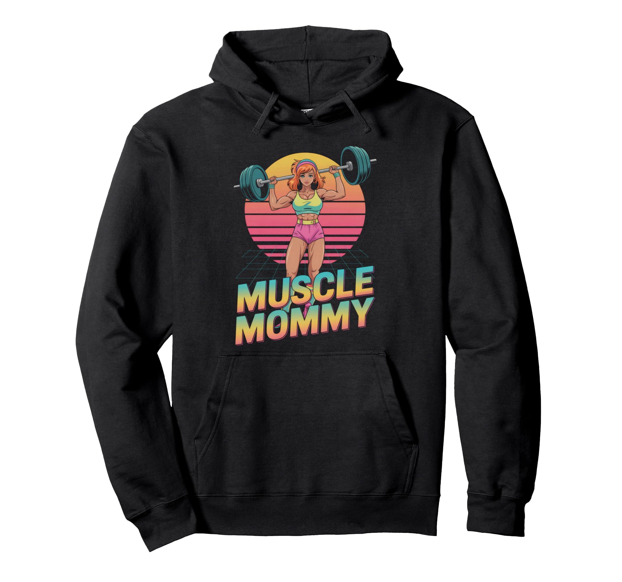 Anime Muscle Mommy Weightlifting Hoodie - Streetwear Style for Adults - T-Shirt, Sweatshirt, Hoodie