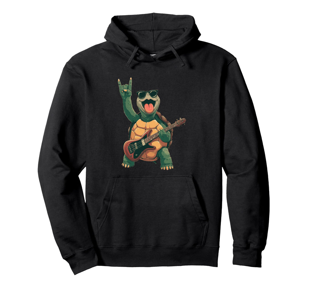 Funny Rock And Roll Turtle Cartoon Hoodie - Streetwear Style Men Women - T-Shirt, Sweatshirt, Hoodie