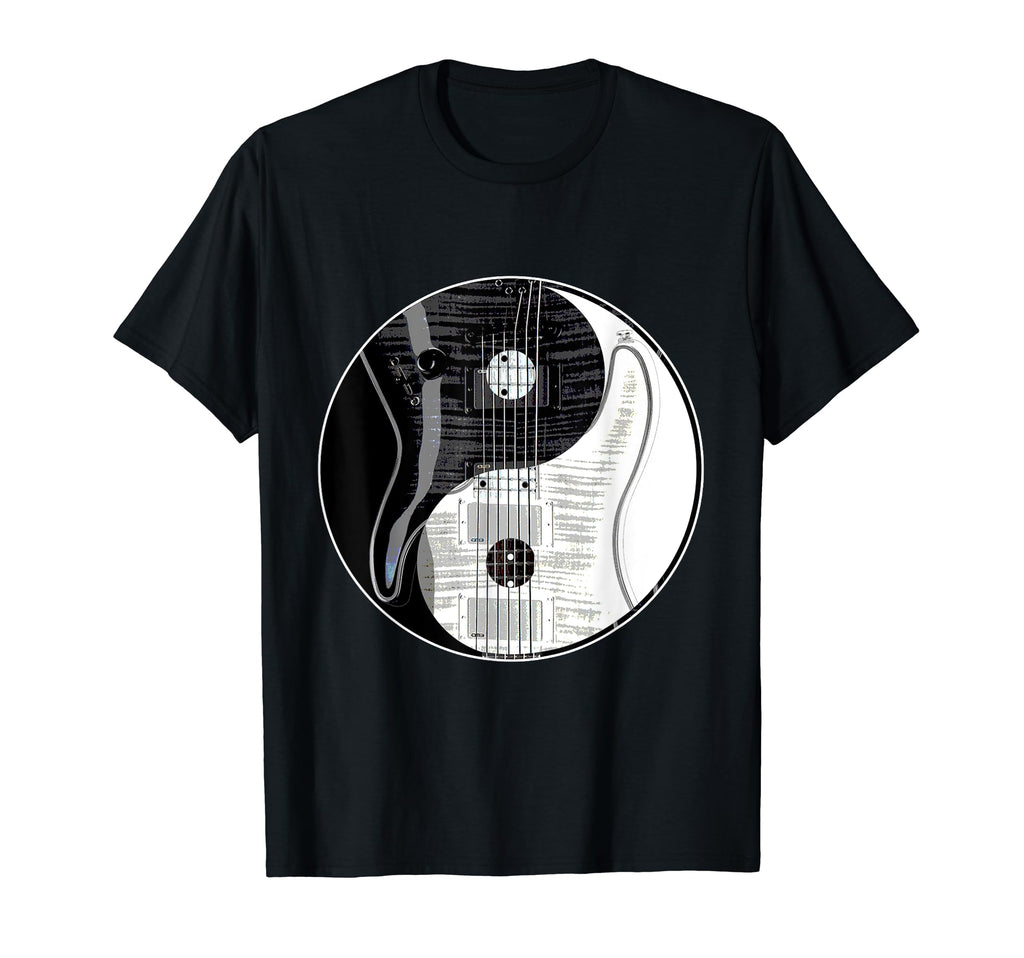 Electric Guitar Yin Yang Black T-Shirt - Aesthetic Graphic for Adults - T-Shirt, Sweatshirt, Hoodie