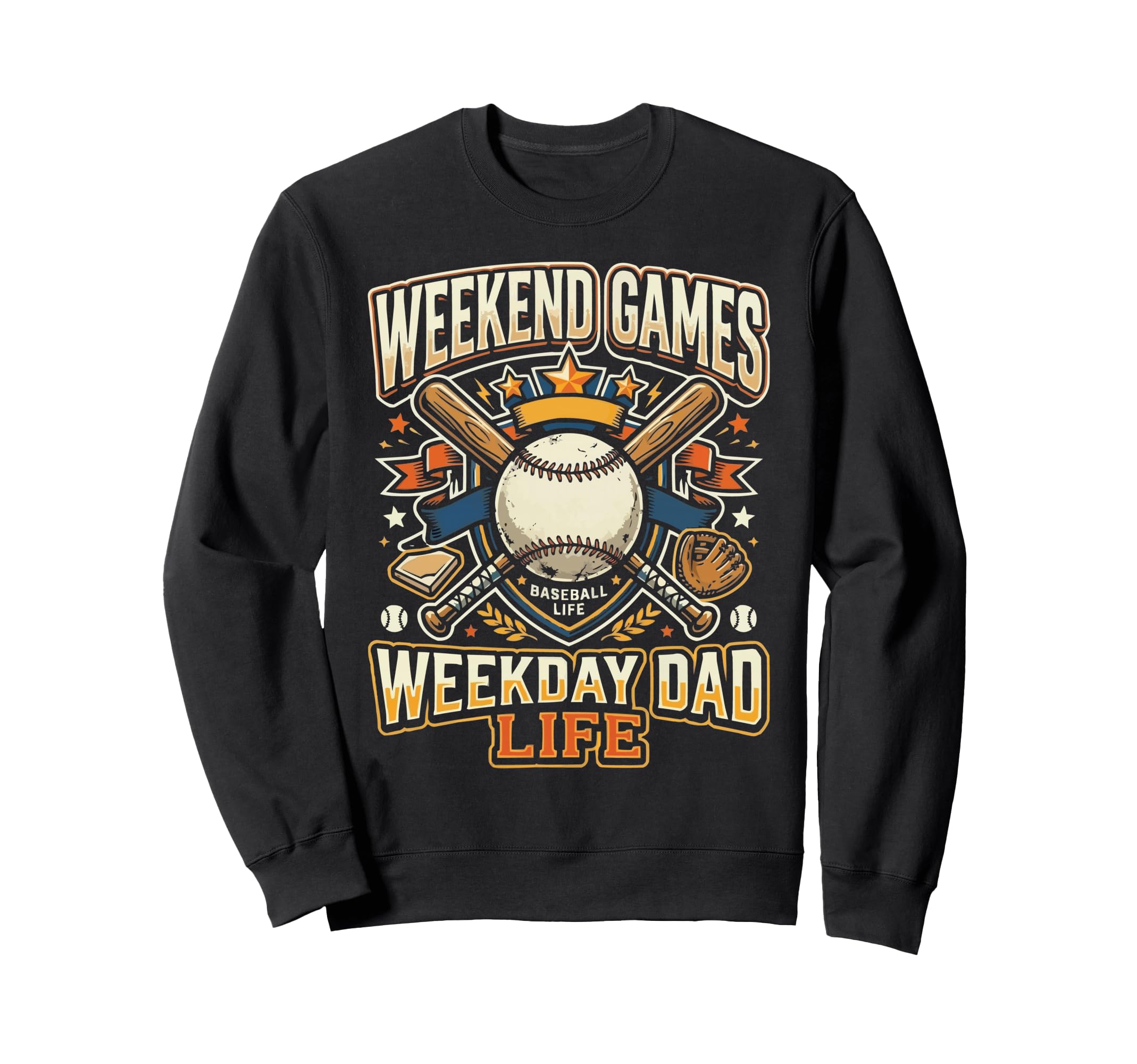 Baseball Dad Baseballer Daddy Sweatshirt - Aesthetic Graphic Unisex - T-Shirt, Sweatshirt, Hoodie