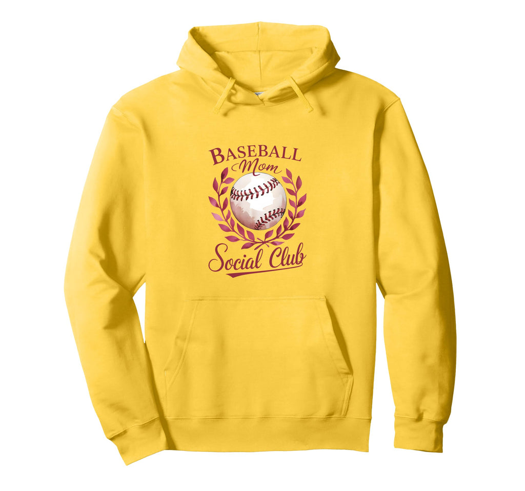 Baseball Mom Social Club Hoodie - Casual Everyday Wear Unisex - T-Shirt, Sweatshirt, Hoodie