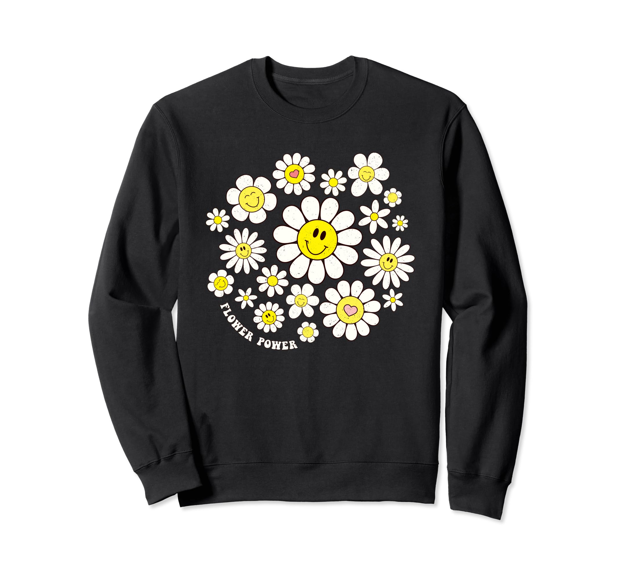Flower Power Smile Face Flower Happy Sweatshirt - Aesthetic Graphic Unisex - T-Shirt, Sweatshirt, Hoodie