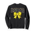 Mama Yellow Bow Baseball Softball Hoodie - Fun Novelty Design for Adults - T-Shirt, Sweatshirt, Hoodie