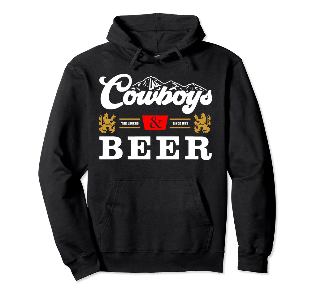 Cowboys And Beer Vibe Western Hoodie - Casual Everyday Wear for Adults - T-Shirt, Sweatshirt, Hoodie