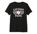 Baseball Catcher Mom Hearts Mom T-Shirt - Fun Novelty Design Men Women - T-Shirt, Sweatshirt, Hoodie