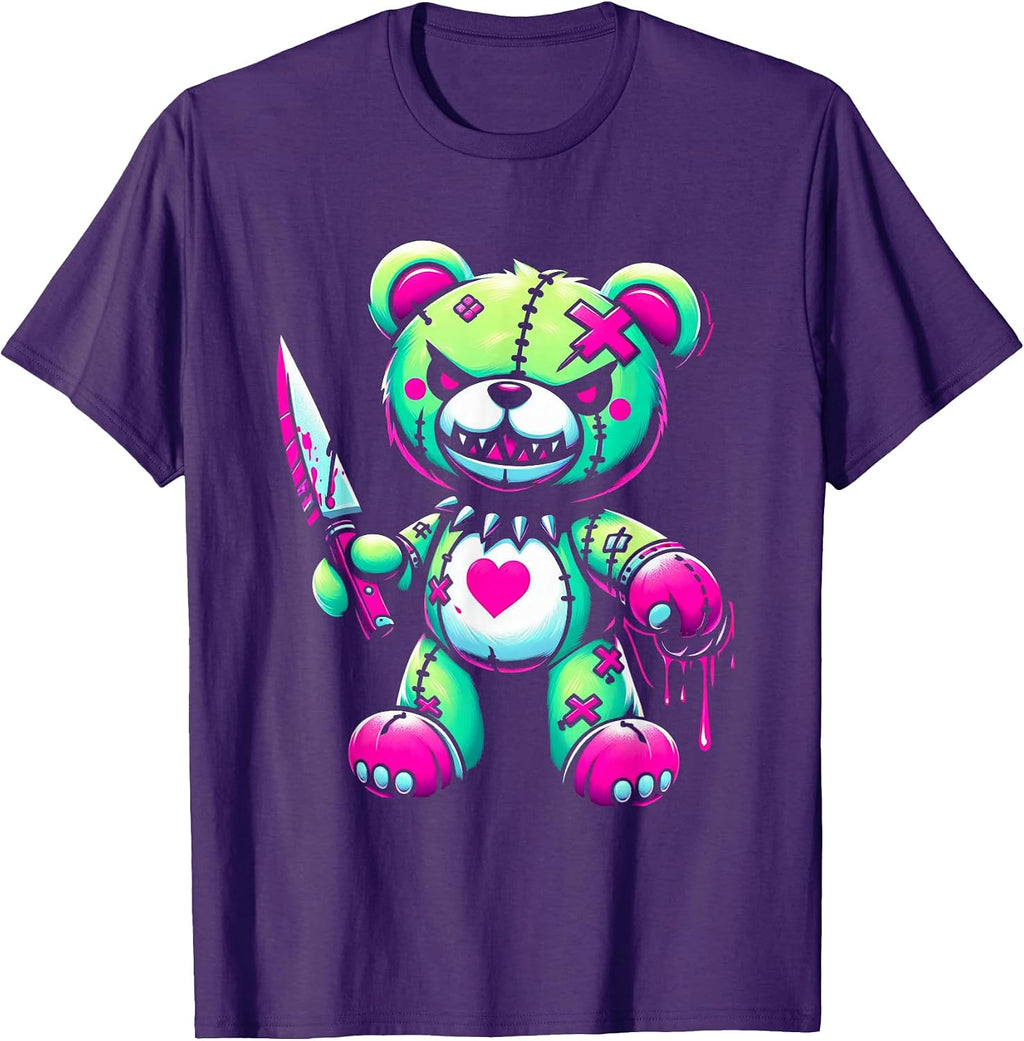 Creepy Pastel Goth Teddy Bear Clothes - Adult & Kids T-Shirts, Sweatshirts & Hoodies apparel design preview 1