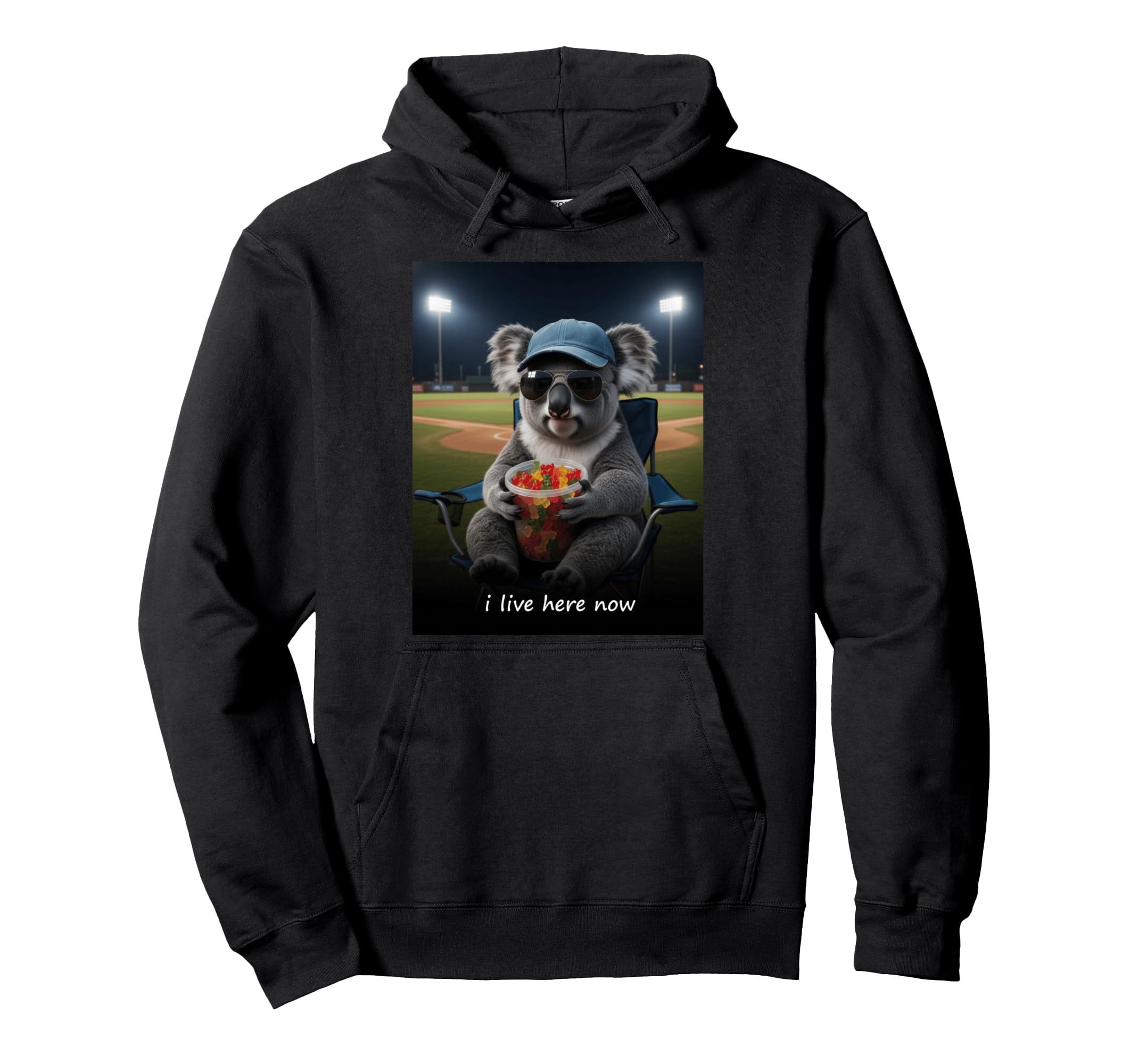 Koala Baseball Mom I Live Here Now Hoodie - Aesthetic Graphic for Adults - T-Shirt, Sweatshirt, Hoodie